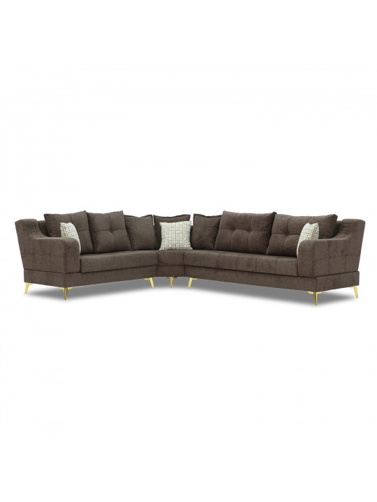 დივანი HOBEL CORNER NEW YORK L16150GOLD BROWN BEATTO1005/ LAMENIA 1016 L(4)