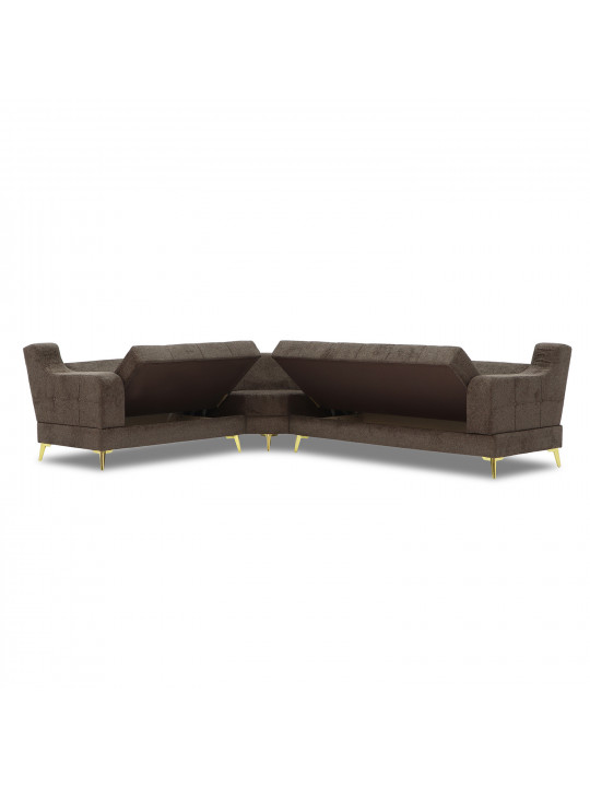 დივანი HOBEL CORNER NEW YORK L16150GOLD BROWN BEATTO1005/ LAMENIA 1016 L(4)