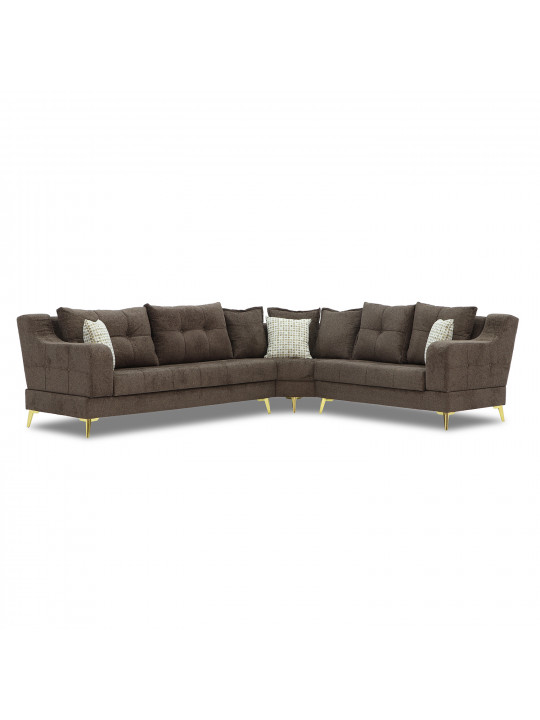 sofa HOBEL CORNER NEW YORK L16150GOLD BROWN BEATTO1005/ LAMENIA 1016 R (4)