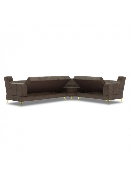 sofa HOBEL CORNER NEW YORK L16150GOLD BROWN BEATTO1005/ LAMENIA 1016 R (4)