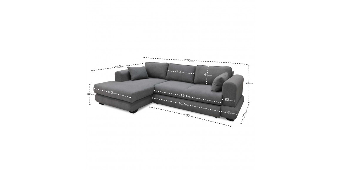 диван HOBEL CORNER SIDNEY PLUS GREY BUKLE 11 L (3)