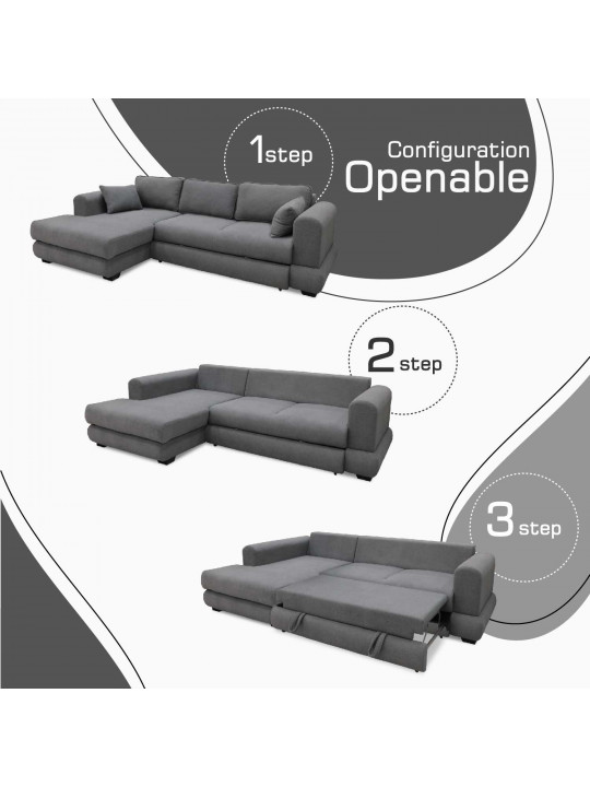 დივანი HOBEL CORNER SIDNEY PLUS GREY BUKLE 11 L (3)