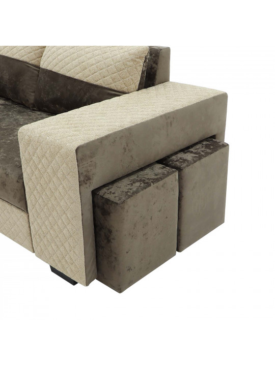 დივანი HOBEL CORNER SONYA BROWN MONACO 5/BROWN  BONCUK 6 L (5)