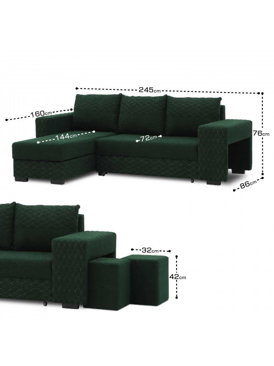 დივანი HOBEL CORNER SONYA GREEN BONCUK 17/ GREEN BONCHUK 17 L G (5)