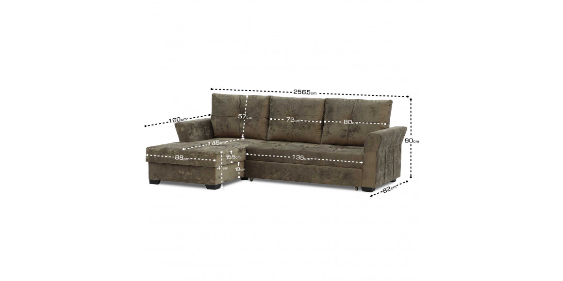 sofa HOBEL CORNER TEXAS BROWN MONACO 5 L (5)