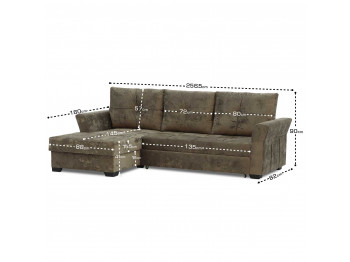 დივანი HOBEL CORNER TEXAS BROWN MONACO 5 L (5)