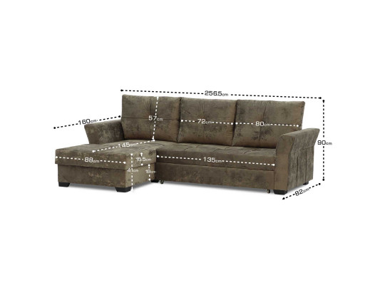 დივანი HOBEL CORNER TEXAS BROWN MONACO 5 L (5)