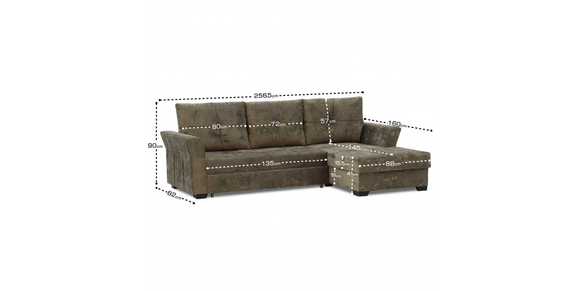 დივანი HOBEL CORNER TEXAS BROWN MONACO 5 R (5)
