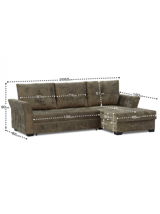 sofa HOBEL CORNER TEXAS BROWN MONACO 5 R (5)