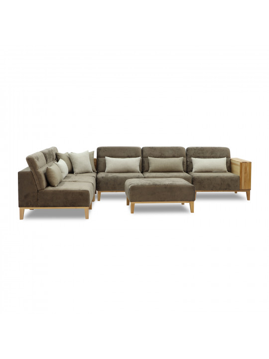 sofa HOBEL CORNER WOOD DARK CAPPUCCINO MONACO 5/ INFINITY 103/INFINITY 290 L(5)