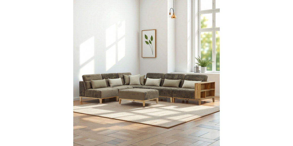 დივანი HOBEL CORNER WOOD DARK CAPPUCCINO MONACO 5/ INFINITY 103/INFINITY 290 L(5)