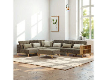 диван HOBEL CORNER WOOD DARK CAPPUCCINO MONACO 5/ INFINITY 103/INFINITY 290 L(5)