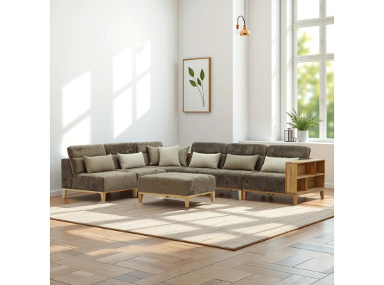 sofa HOBEL CORNER WOOD DARK CAPPUCCINO MONACO 5/ INFINITY 103/INFINITY 290 L(5)