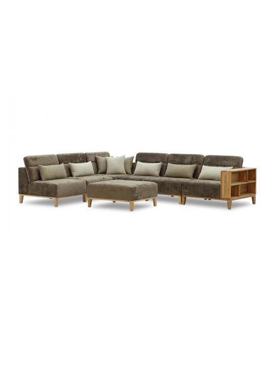 sofa HOBEL CORNER WOOD DARK CAPPUCCINO MONACO 5/ INFINITY 103/INFINITY 290 L(5)