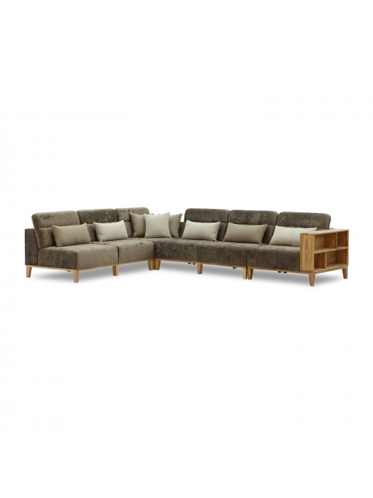 sofa HOBEL CORNER WOOD DARK CAPPUCCINO MONACO 5/ INFINITY 103/INFINITY 290 L(5)