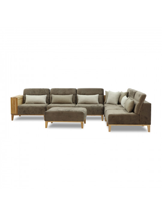 sofa HOBEL CORNER WOOD DARK CAPPUCCINO MONACO 5/ INFINITY 103/INFINITY 290 R(5)