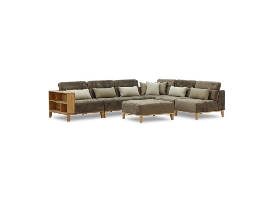 sofa HOBEL CORNER WOOD DARK CAPPUCCINO MONACO 5/ INFINITY 103/INFINITY 290 R(5)