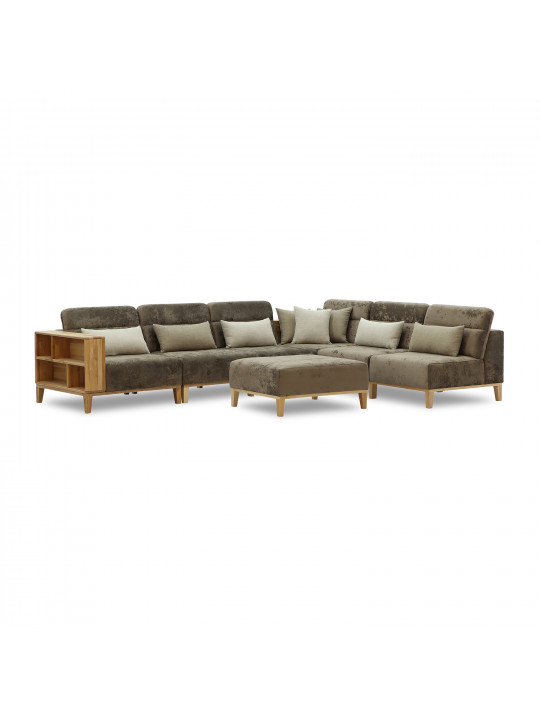 sofa HOBEL CORNER WOOD DARK CAPPUCCINO MONACO 5/ INFINITY 103/INFINITY 290 R(5)