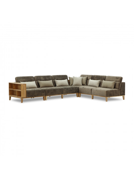 sofa HOBEL CORNER WOOD DARK CAPPUCCINO MONACO 5/ INFINITY 103/INFINITY 290 R(5)