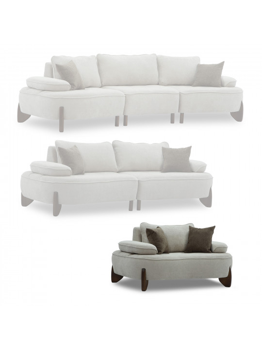 armchair HOBEL DANIA 1 STR CREAM BONCUK 4/ BROWN BEATTO 1012 (1)