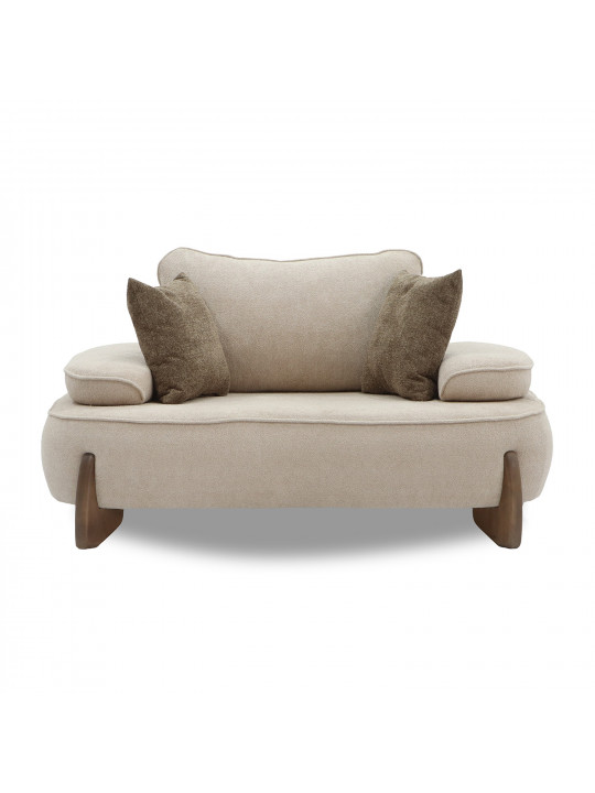 სავარძელი HOBEL DANIA 1 STR CREAM BONCUK 4/ BROWN BEATTO 1012 (1)