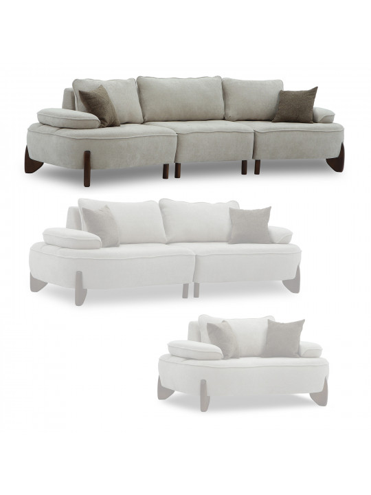 sofa HOBEL DANIA 3 STR CREAM BONCUK 4/ BROWN BEATTO 1012 (3)