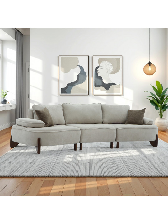 sofa HOBEL DANIA 3 STR CREAM BONCUK 4/ BROWN BEATTO 1012 (3)