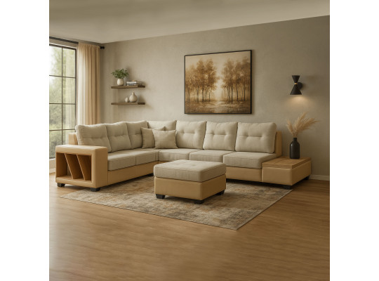 დივანი HOBEL CORNER CORONA CREAM PHANTOM 3/ CREAM BEATTO 1065 L (7)