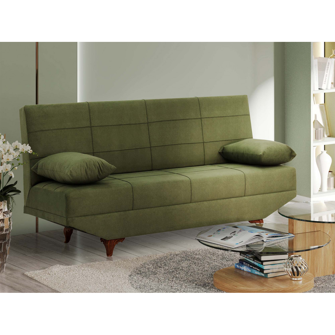 sofa HOBEL ELISA FIX ECONOM GREEN GAMMA OLIVE (1)