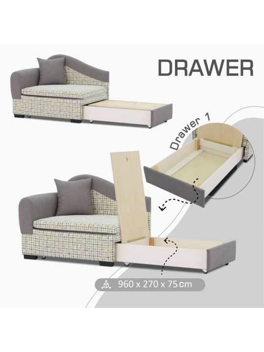 sofa HOBEL KIDS LUX CAPPUCCINO SCANDI 19/ LAMENIA 1007 L (1)