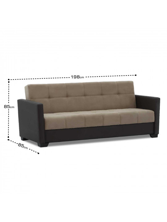 დივანი HOBEL MARVEL ECONOM BROWN 3673/LIGHT BROWN VIVALDI 22 (2)