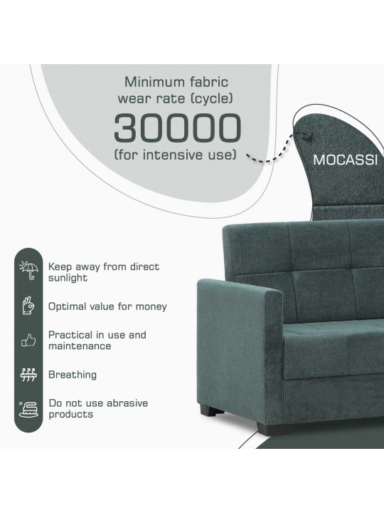 диван HOBEL MARVEL FIX ECONOM HP GREEN MOCASSI 5515 (1)