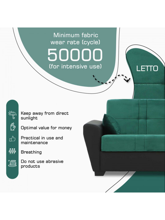 sofa HOBEL MODERN ECONOM BLACK 4503/GREEN LETTO 14 G (2)