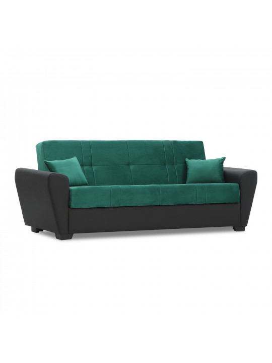 диван HOBEL MODERN ECONOM BLACK 4503/GREEN LETTO 14 G (2)