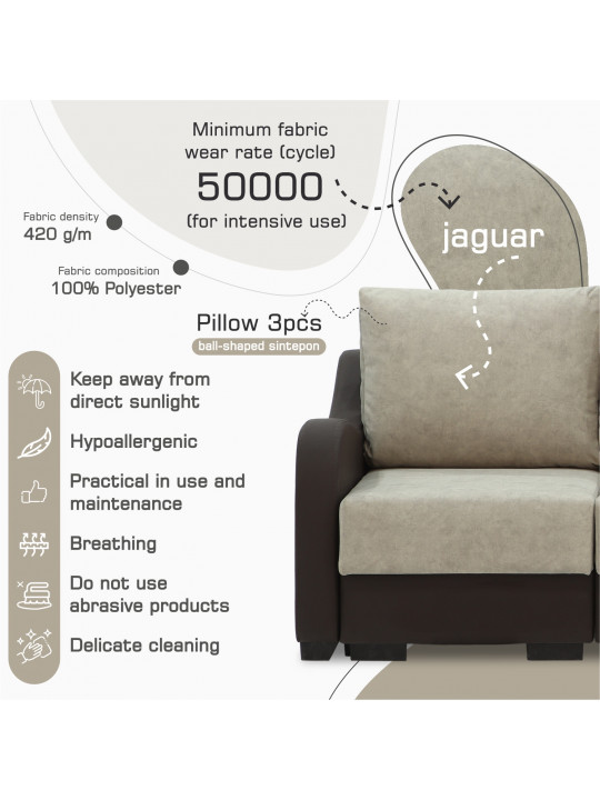 sofa HOBEL MONICA BROWN 3673/CREAM JAGUAR 03 G (4)