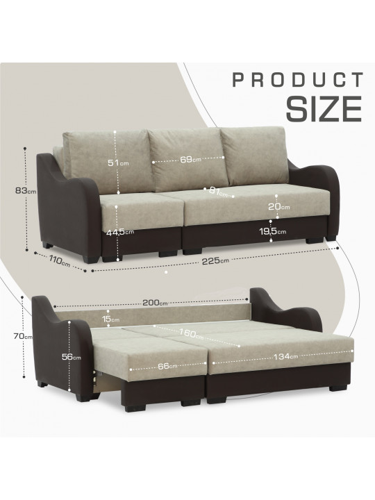 sofa HOBEL MONICA BROWN 3673/CREAM JAGUAR 03 G (4)