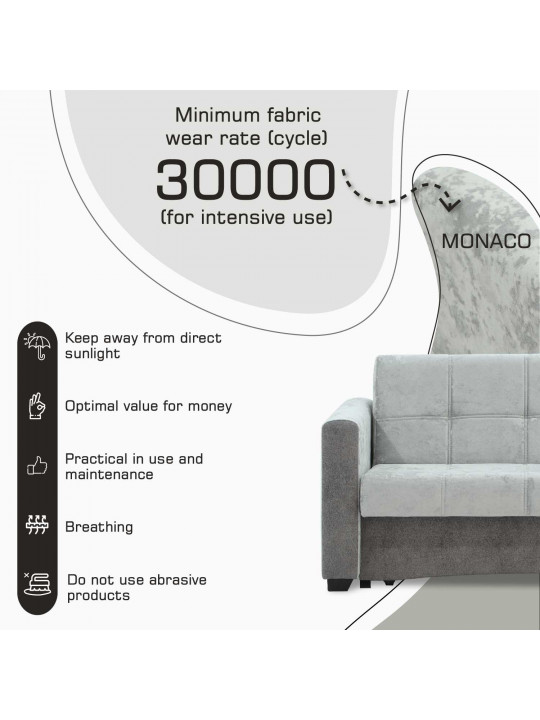 диван HOBEL SKY LIGHT GREY MONACO 13/ JARICA 101 (1)