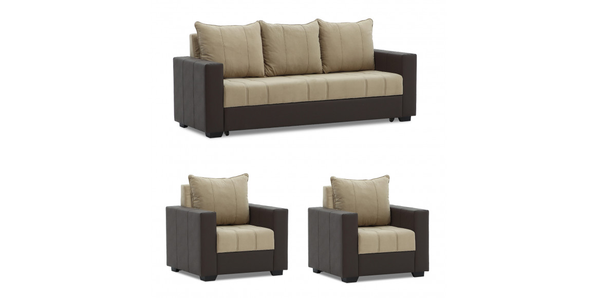 sofa set HOBEL TEO  3+1+1 COFFEE V460/LIGHT BROWN VIVALDI 21 (4)