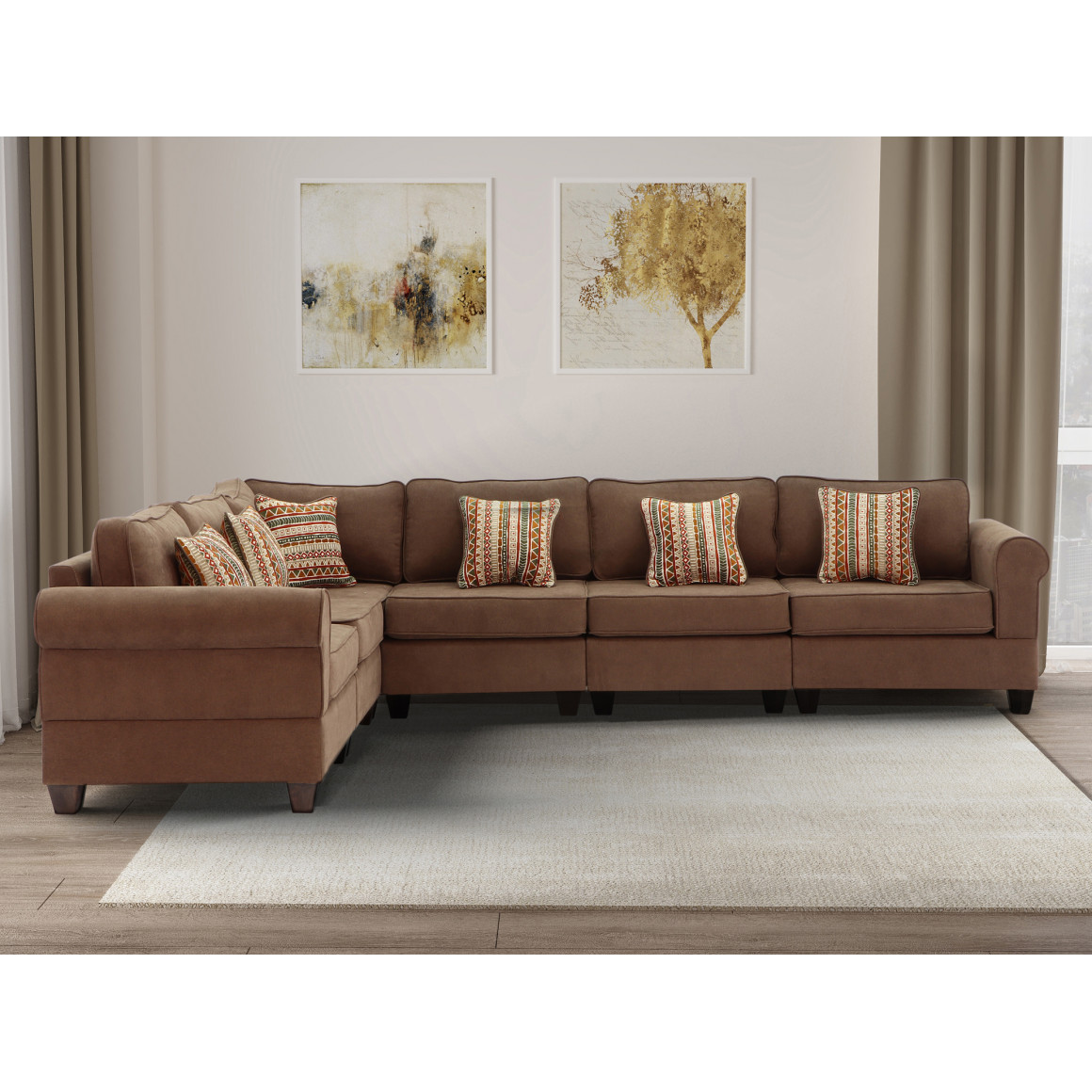 диван HOBEL CORNER EVA  BROWN BREEZE 11/ONTARIO JAFFA ORANGE (6)