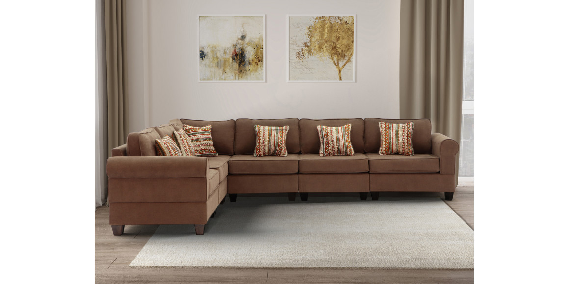 sofa HOBEL CORNER EVA  BROWN BREEZE 11/ONTARIO JAFFA ORANGE (6)