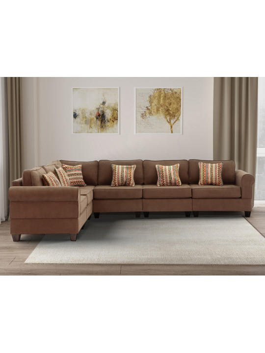 sofa HOBEL CORNER EVA  BROWN BREEZE 11/ONTARIO JAFFA ORANGE (6)