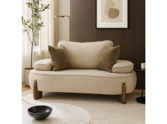 armchair HOBEL DANIA 1 STR CREAM BONCUK 4/ BROWN BEATTO 1012 (1)