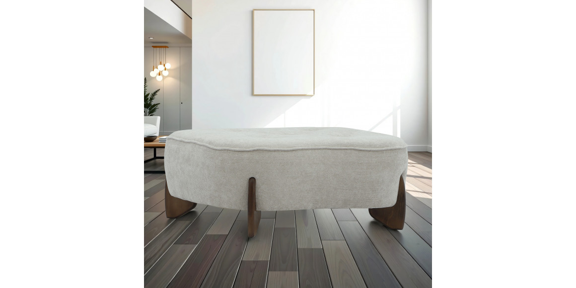 სავარძელი HOBEL DANIA POUFIK CREAM BONCUK 4/ BROWN BEATTO 1012 (1)