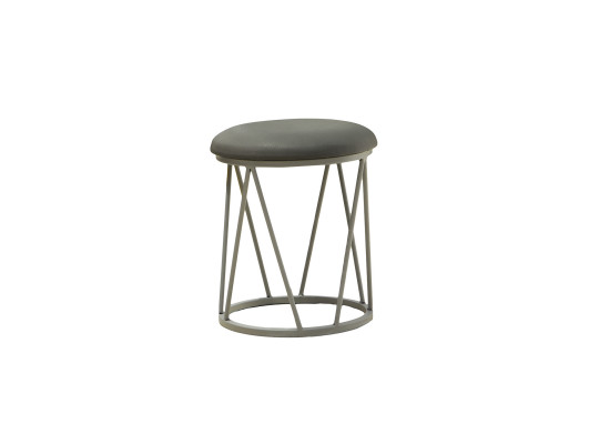 ტაბურეტი და პუფი HOBEL GLOW METAL GREY7035/LEATHER GREY (1)