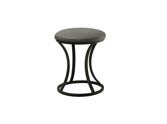 ტაბურეტი და პუფი HOBEL RING METAL BLACK/LEATHER GREY (1)