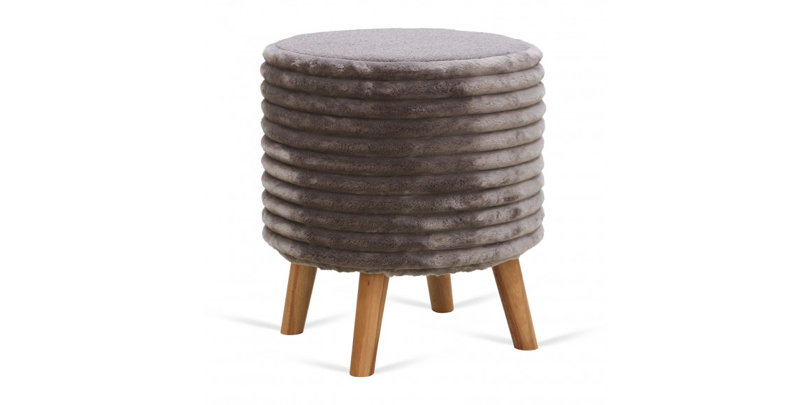 табурет и пуф HOBEL SONYA ROUND MEGA TAUPE/GREY BUK 7 (1)