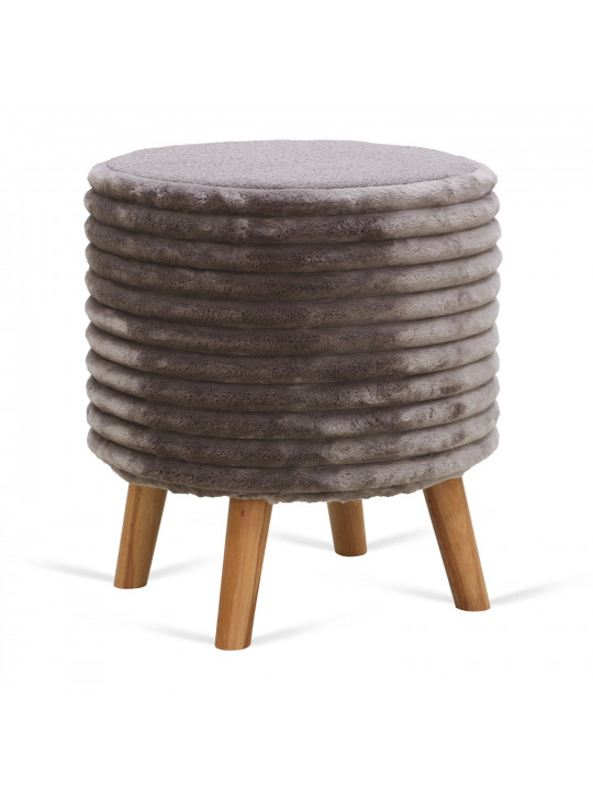 stool & pouf HOBEL SONYA ROUND MEGA TAUPE/GREY BUK 7 (1)