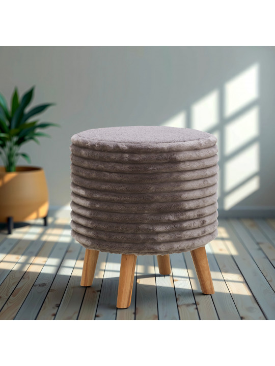 stool & pouf HOBEL SONYA ROUND MEGA TAUPE/GREY BUK 7 (1)