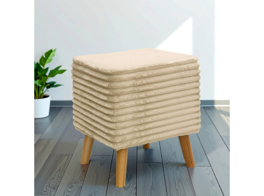 ტაბურეტი და პუფი HOBEL SONYA SQUARE MEGA BEACH/CREAM BUK 4 (1)