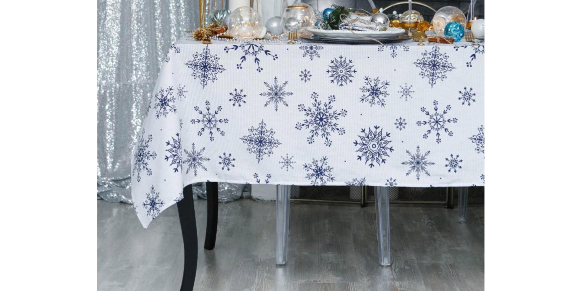 tablecloth SIMA-LAND BLUE SNOWFLAKES 250X149 cm